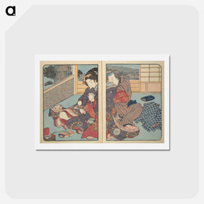 アートポストカード-Volume 3 of Unknown Erotic Set by Utagawa Kuniyoshi - 歌川 国芳 Postcard.