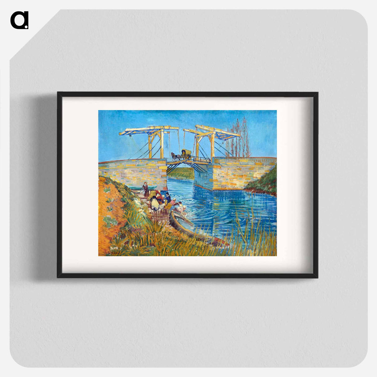 The Langlois Bridge at Arles with Women Washing - Vincent van Gogh Poster.