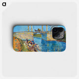 The Langlois Bridge at Arles with Women Washing - Vincent van Gogh Phone Case.