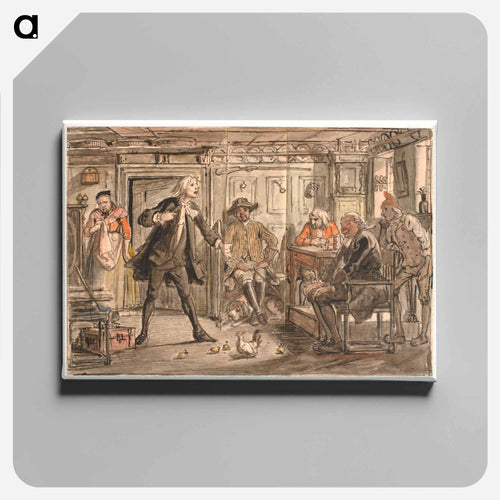 Erasmus Montanus disputes with Per Degn - Wilhelm Marstrand Canvas.