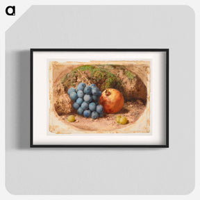 アートポスター-Still Life with Grapes and a Pomegranate - ウィリアム ヘンリー ハント Poster.