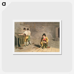 アートポストカード-Illustration of the preemer boy from The Costume of Yorkshire - 19世紀のヨークシャー Postcard.