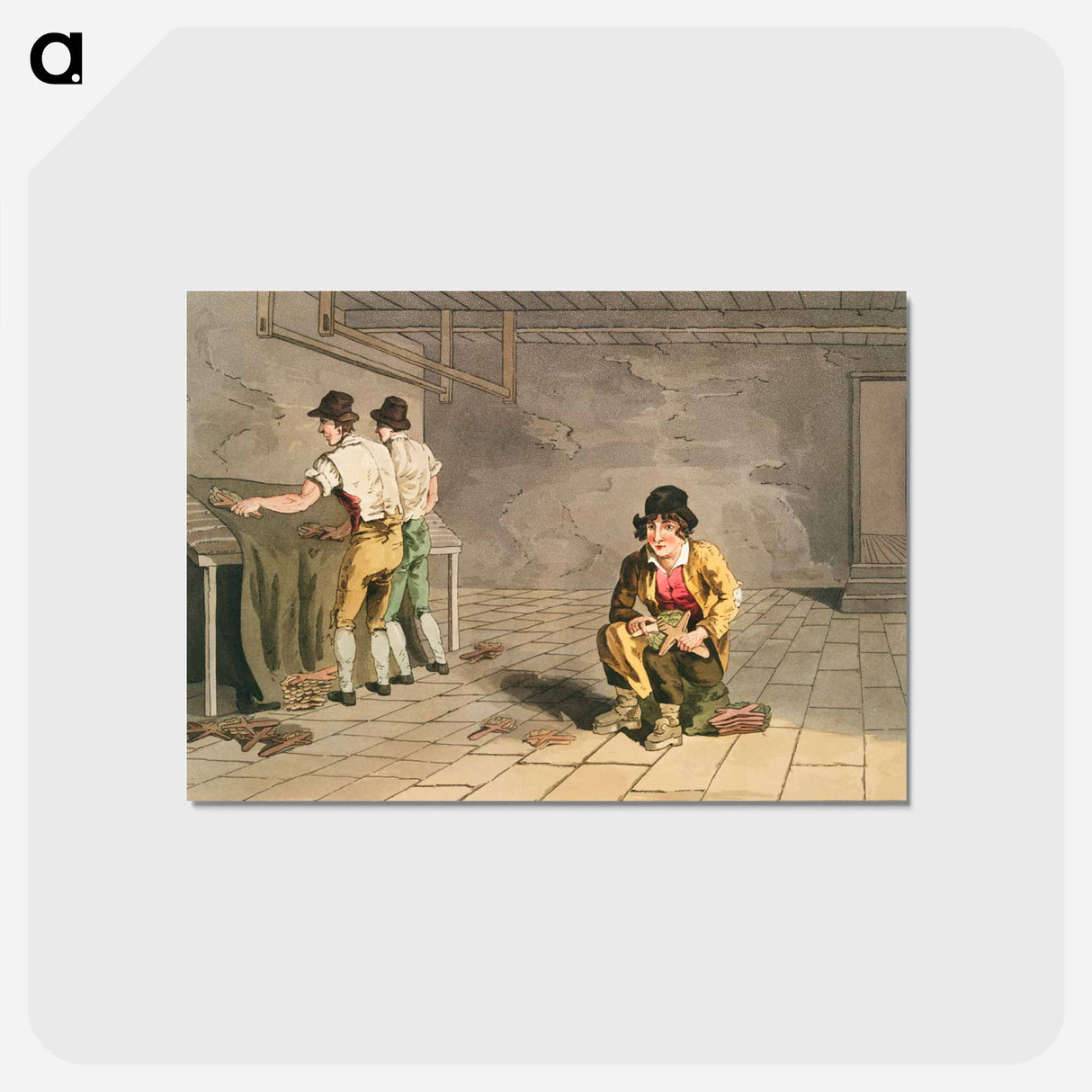 Illustration of the preemer boy from The Costume of Yorkshire - 19世紀のヨークシャー Postcard.