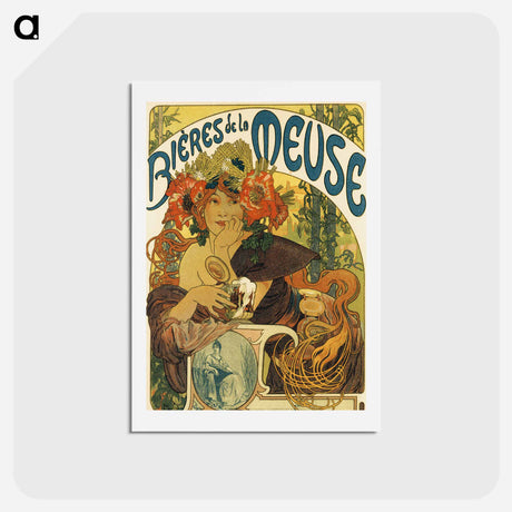 アートポストカード-Bières de la Meuse - アルフォンス ミュシャ Postcard.