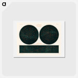 アートポストカード-Constellations of the Two Hemispheres - アンティーク地図 Postcard.