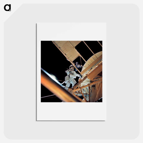 アートポストカード-Astronaut Owen K. Garriott, Skylab 3 science pilot - アポロ月面着陸 Postcard.