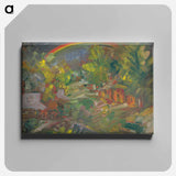 Rainbow over a village - アーノルド ピーター ワイズ クビンチャン Canvas.