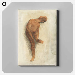 アートパネル-Nude female figure holding left foot - オーギュスト ロダン Canvas.