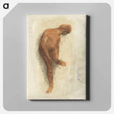 Nude female figure holding left foot - オーギュスト ロダン Canvas.