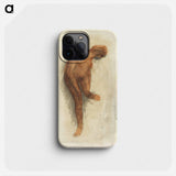 Nude female figure holding left foot - オーギュスト ロダン Phone Case.