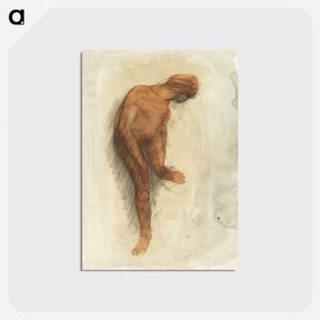 アートポストカード-Nude female figure holding left foot - オーギュスト ロダン Postcard.
