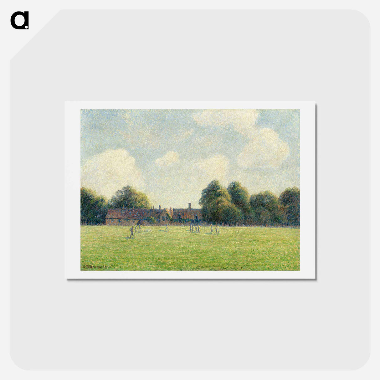アートポストカード-Hampton Court Green - カミーユ ピサロ Postcard.