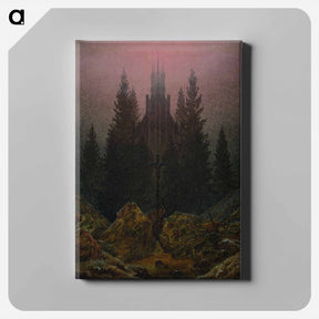 アートパネル-Cross and Cathedral in the Mountains - カスパー ダーヴィト フリードリヒ Canvas.