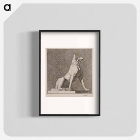 アートポスター-A sitting dog after an antique at Charlottenborg - クリステン ケプケ Poster.