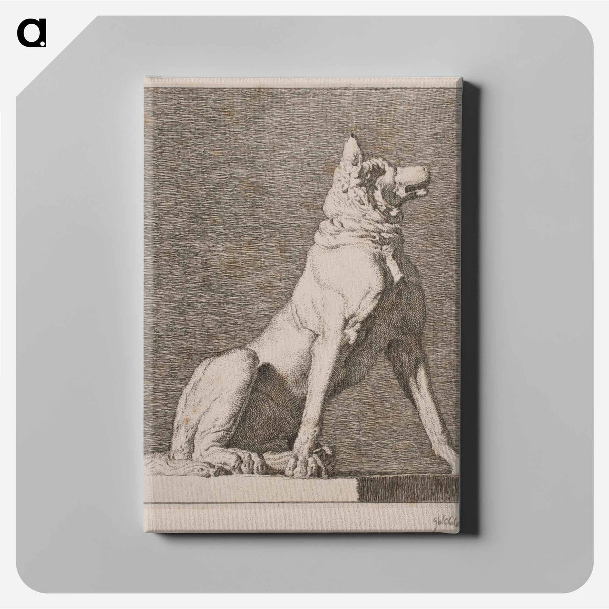 A sitting dog after an antique at Charlottenborg - クリステン ケプケ Canvas.