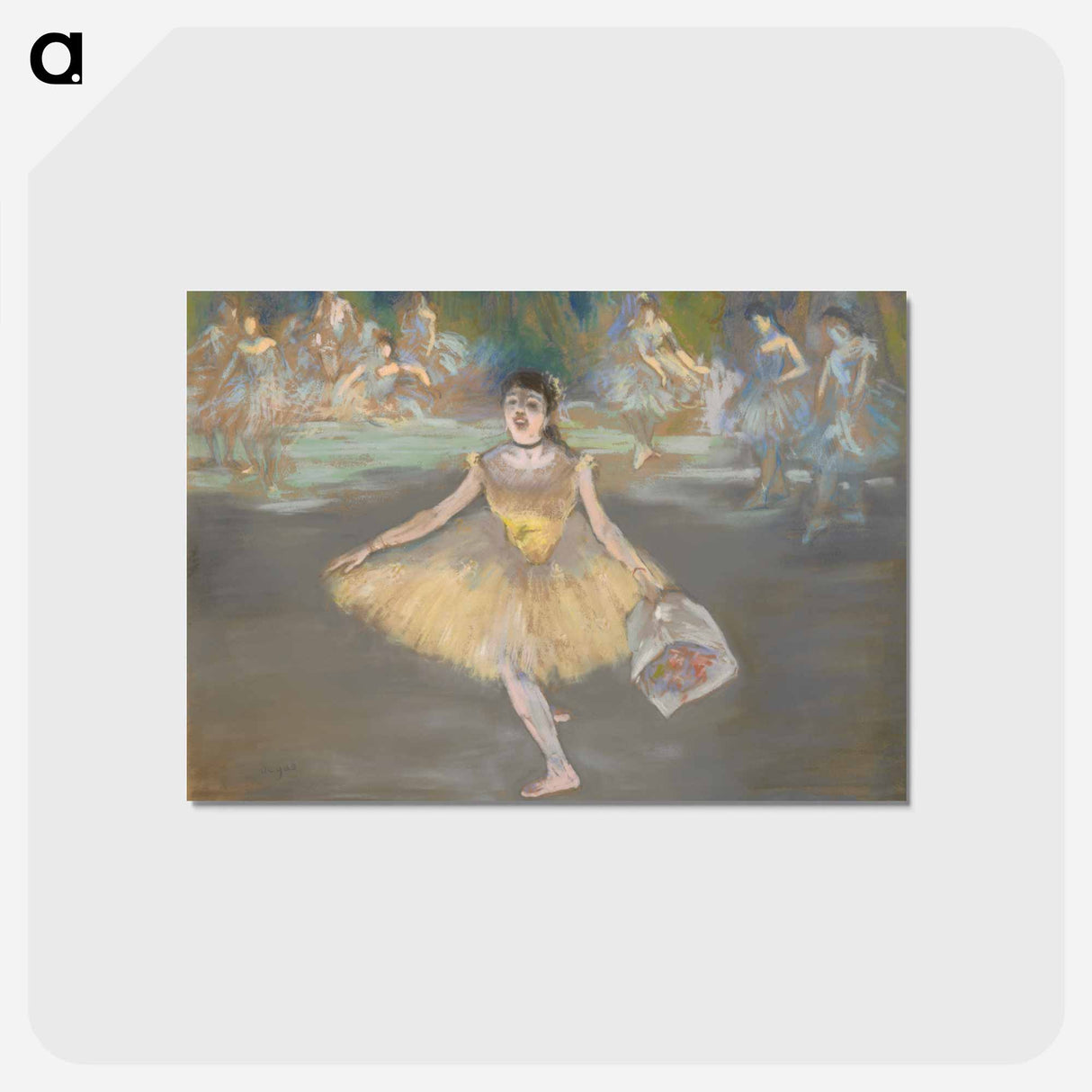 アートポストカード-Dancer with a Bouquet - エドガー ドガ Postcard.
