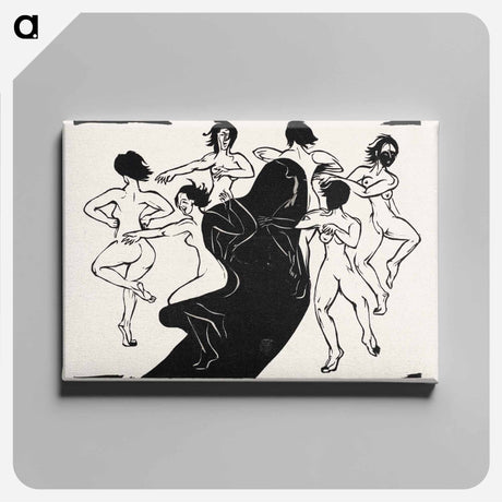 アートパネル-Nudes Dancing around a Shadow - エルンスト ルートヴィヒ キルヒナー Canvas.