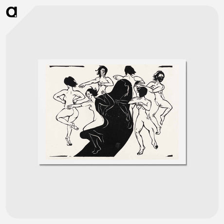 アートポストカード-Nudes Dancing around a Shadow - エルンスト ルートヴィヒ キルヒナー Postcard.