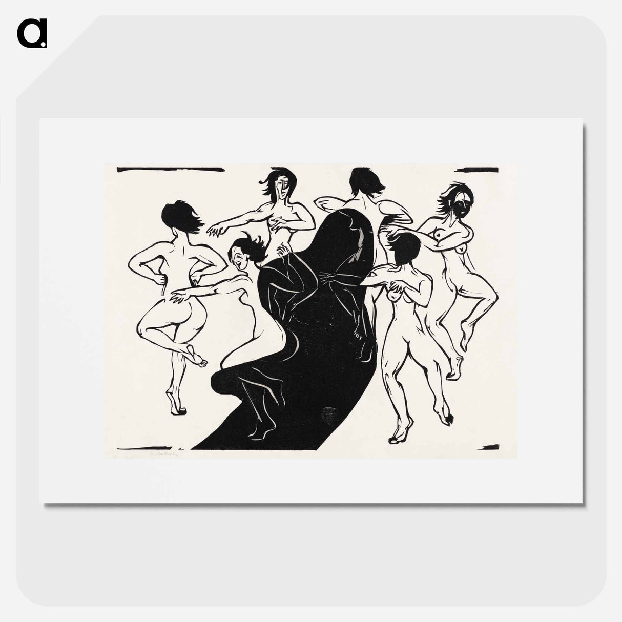 Nudes Dancing around a Shadow - Ernst Ludwig Kirchner Poster.