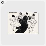 アートポストカード-Nudes Dancing around a Shadow - エルンスト ルートヴィヒ キルヒナー Postcard.