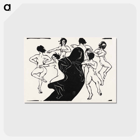 アートポストカード-Nudes Dancing around a Shadow - エルンスト ルートヴィヒ キルヒナー Postcard.