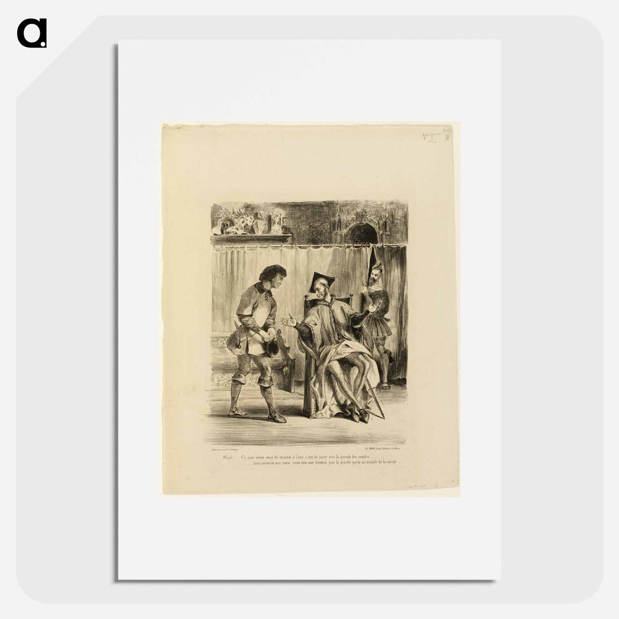Mephistopheles Receiving the Student - ウジェーヌ ドラクロワ Poster.
