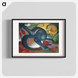 Two cats, blue and yellow - Franz Marc Poster.