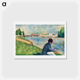 アートポストカード-Study for "Bathers at Asnières" - ジョルジュ スーラ Postcard.