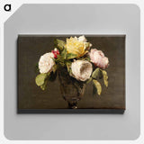 Roses dans un Verre a Pied - アンリ ファンタン ラトゥール Canvas.