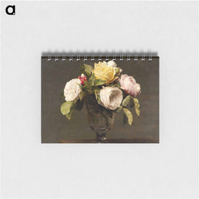 アートメモ帳-Roses dans un Verre a Pied - アンリ ファンタン ラトゥール Memo.