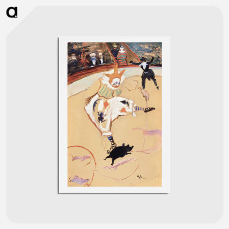 アートポストカード-At the Circus Fernando: Medrano with a Piglet - アンリ ド トゥールーズ ロートレック Postcard.