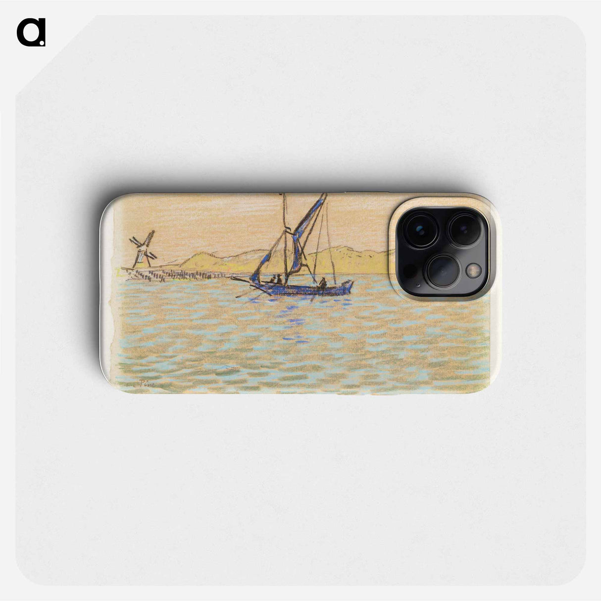 Peasant woman with milk buckets on her shoulders, walking through a wheat field - Jan Toorop Phone Case.