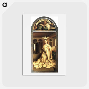 アートポストカード-Virgin Annunciate, from the exterior of the right panel of the Ghent Altarpiece - ヤン ファン エイク Postcard.