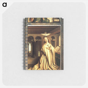 アートメモ帳-Virgin Annunciate, from the exterior of the right panel of the Ghent Altarpiece - ヤン ファン エイク Memo.