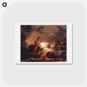 アートポストカード-The Adoration of the Shepherds. - ジャン オノレ フラゴナール Postcard.
