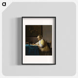 A Lady Writing a Letter - Johannes Vermeer Poster.