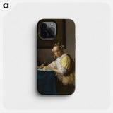 A Lady Writing a Letter - ヨハネス フェルメール Phone Case.