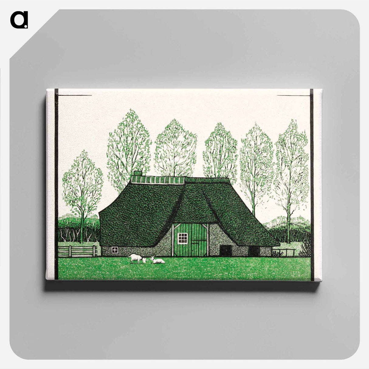 Farmhouse with thatched roof - Julie de Graag Canvas.