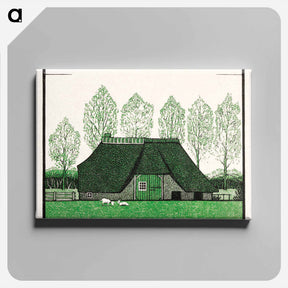 アートパネル-Farmhouse with thatched roof - ユリー デ フラーハ Canvas.