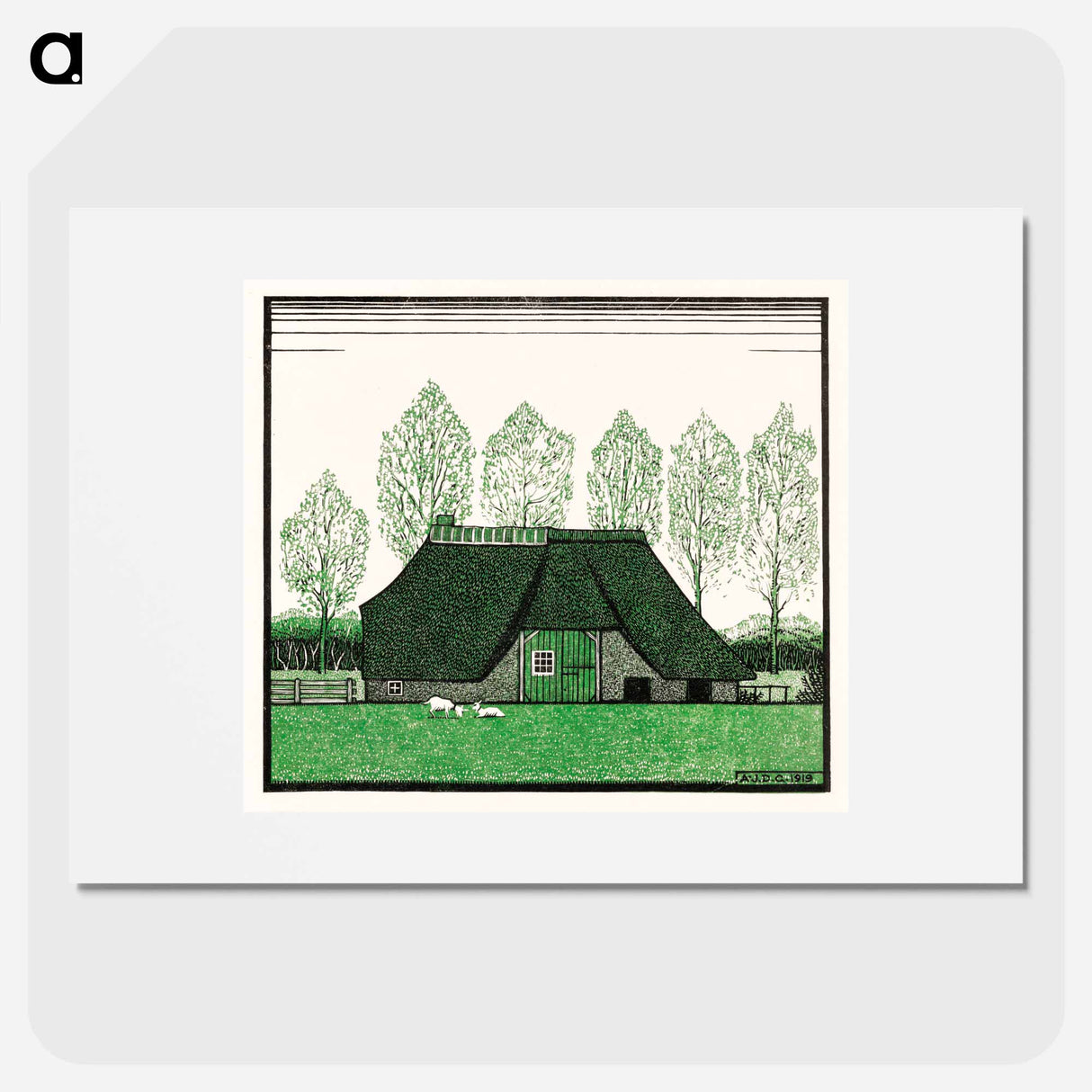 Farmhouse with thatched roof - ジュリー デ グラーグ Poster.