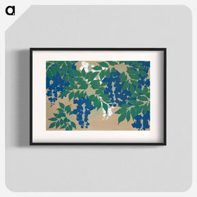 アートポスター-Wisteria from Momoyogusa–Flowers of a Hundred Generations - 神坂 雪佳 Poster.