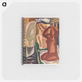 アートメモ帳-Two bathing women and a bridge figure - レオ ヘステル Memo.