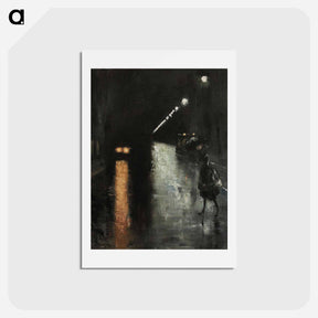 アートポストカード-Nächtliche Straßenszene, Berlin - レッサー ユリィ Postcard.