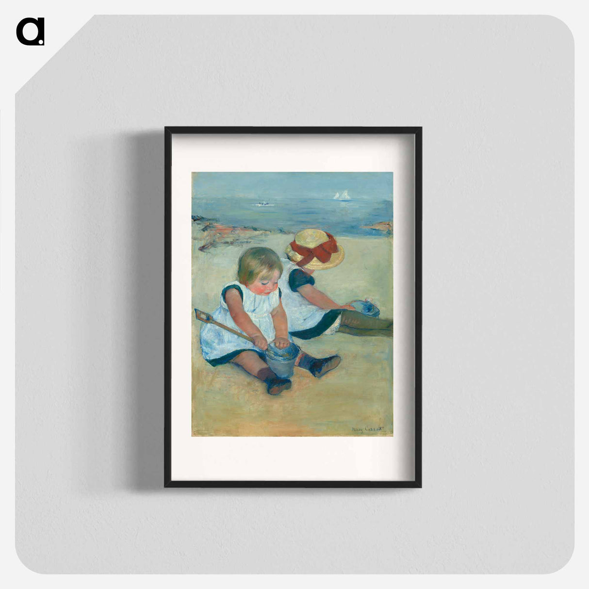 Children Playing on the Beach - Mary Cassatt Poster.