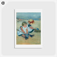 アートポストカード-Children Playing on the Beach - メアリー カサット Postcard.