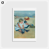 アートポストカード-Children Playing on the Beach - メアリー カサット Postcard.