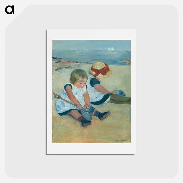 アートポストカード-Children Playing on the Beach - メアリー カサット Postcard.