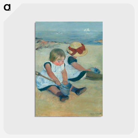 アートポストカード-Children Playing on the Beach - メアリー カサット Postcard.