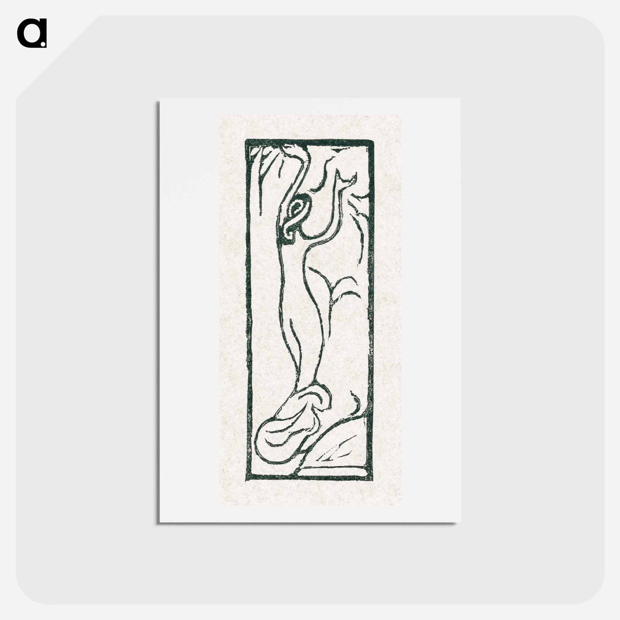 アートポストカード-A naked woman illustration for a poetry collection by Paul Verlaine - モーリス ドニ Postcard.