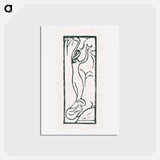 アートポストカード-A naked woman illustration for a poetry collection by Paul Verlaine - モーリス ドニ Postcard.